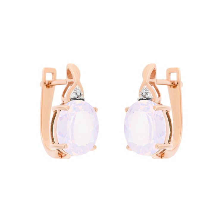 Pilt Kõrvarõngad kvartsi ja teemandiga