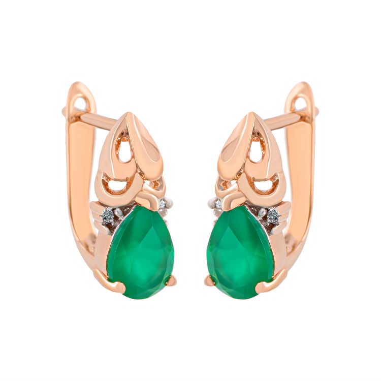 Pilt Kõrvarõngad ahhaadi ja teemandiga