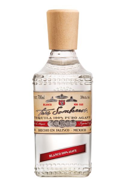 Pilt Tres Sombreros Blanco 100% Agave 38% 0,7L 