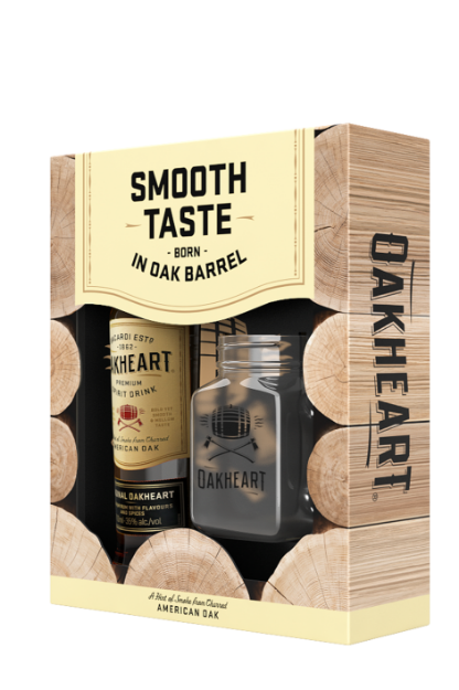 Pilt Oakheart Original Spiced 35% 0,7L Karp klaasiga 