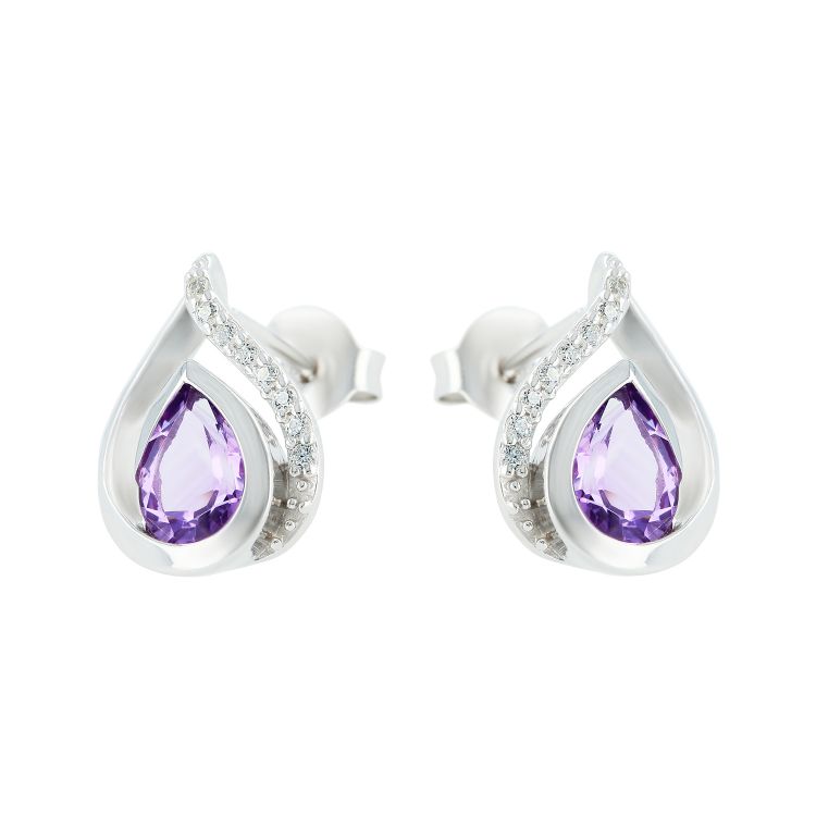 Pilt Kõrvarõngad ametüstiga