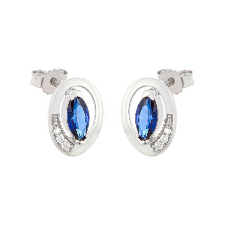 Pilt Sueno Kõrvarõngad sünteetilise safiiriga