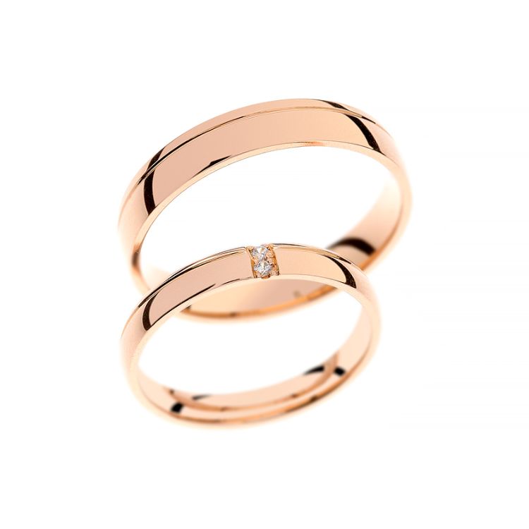 Pilt Abielusõrmus 3 mm teemantidega