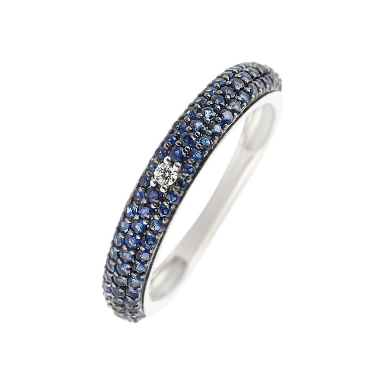 Pilt Sõrmus safiiri ja teemantidega